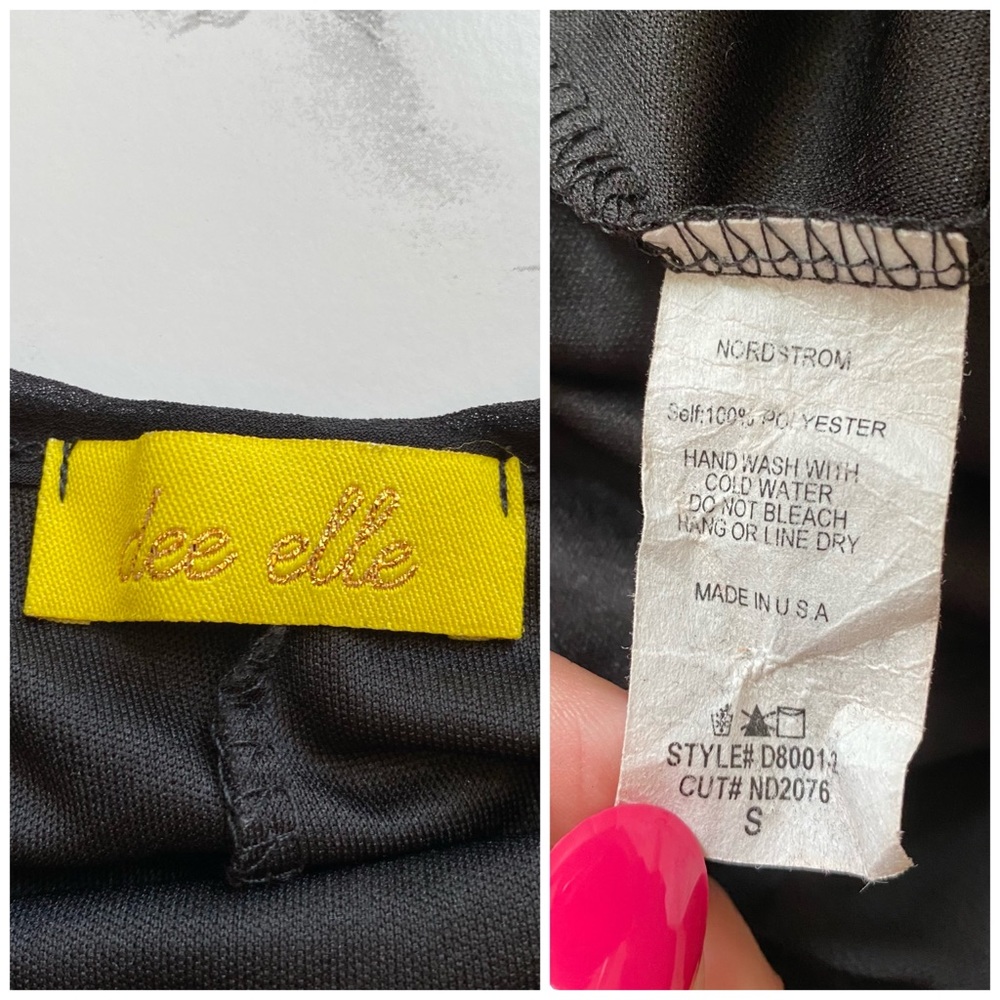 DEE ELLE Black Chiffon Maxi Dress Sheer Layer Size Small - Picture 9 of 10